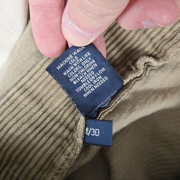 Polo Ralph Lauren Andrew Pleated Corduroy Pants Tan Khaki W38 Vintage 90s - Picture 5 of 11